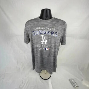 NEW Nike MLB LA Dodgers Velocity On-Field Performance T-Shirt Dri-Fit Gray M